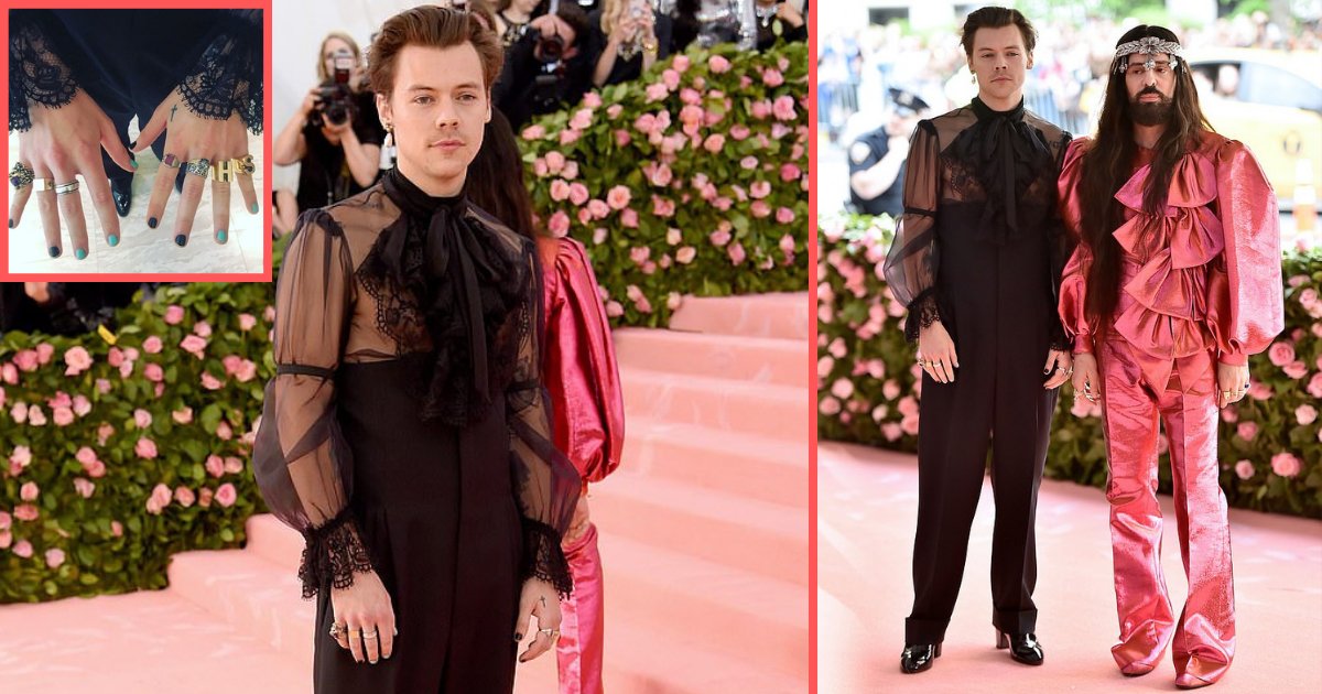 y2 2.png?resize=412,275 - Singer Harry Styles Surprised Everyone With His Outfit At MET GALA 2019