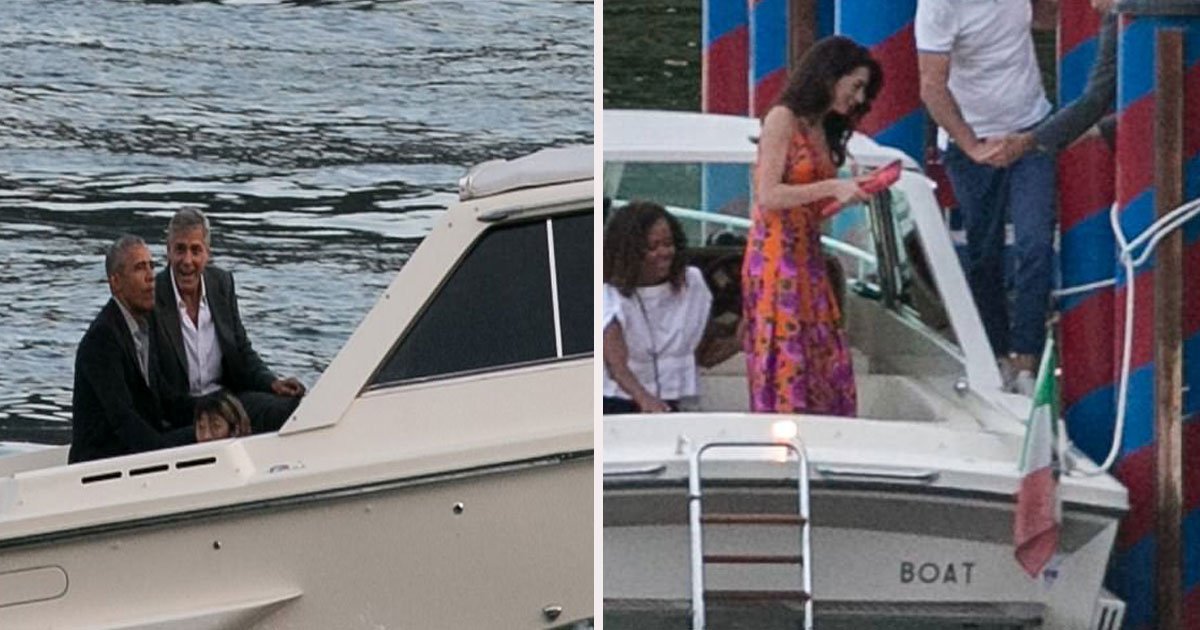 45 3.jpg?resize=1200,630 - Barack Obama et sa famille se joignent à George Clooney pour une excursion en bateau sur le lac de Côme