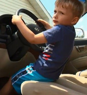 Despite his size, Sebastian managed to drive down a busy road at rush hour. Credit: Fox 9