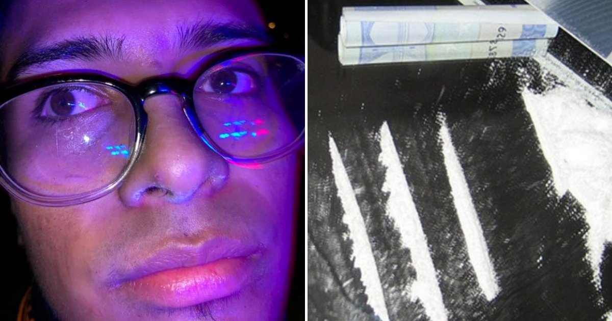 cocaine2.png?resize=1200,630 - Un homme de 20 ans qui s'est fait prendre avec de la cocaïne sur son NEZ a dit à la police que ce n'est PAS à lui