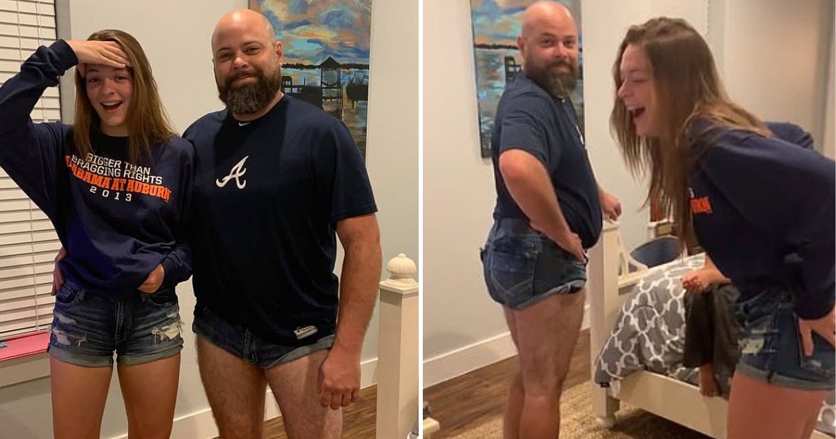 d3 13.png?resize=412,275 - A Father Pranks His Daughter by Putting Up a Pair of Tight Daisy Dukes