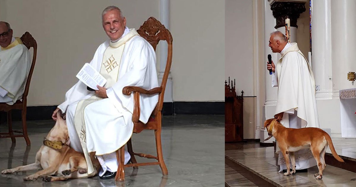 dog interrupted the church service but the priest had an adorable reaction which won many hearts.jpg?resize=412,275 - A Dog Interrupted The Church Service But The Priest Had An Adorable Reaction Which Won Many Hearts