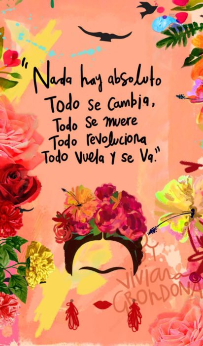 Fondo de pantalla de frases para celular; wallpaper de dibujo de Frida Kahlo