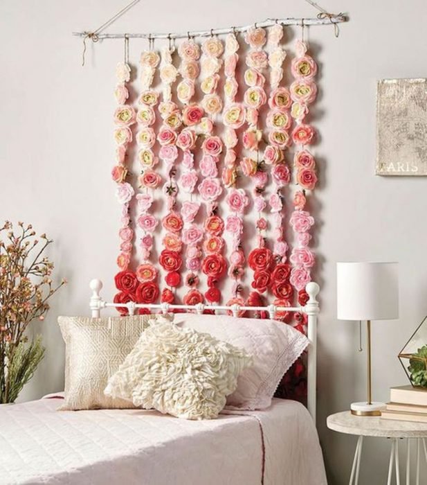 cortina de rosas de cabecera 
