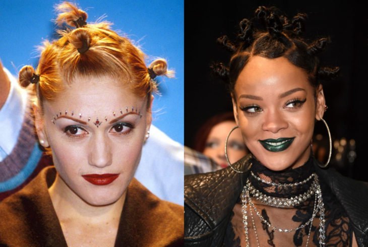 Peinados de los noventa que están de vuelta; cantantes Gwen Stefani y Rihanna con chonguitos