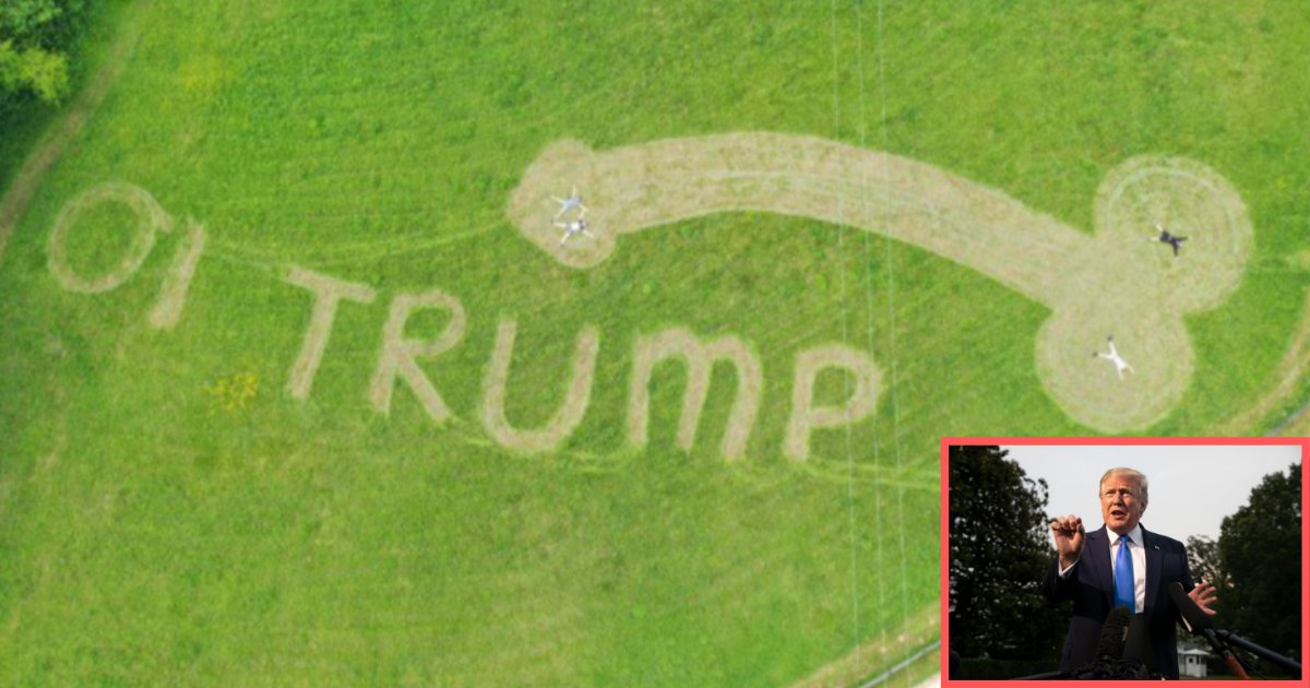 s1 2.png?resize=1200,630 - The UK Welcomed Donald Trump With A Unique Message On the Field Near Where His Plane Was Landing
