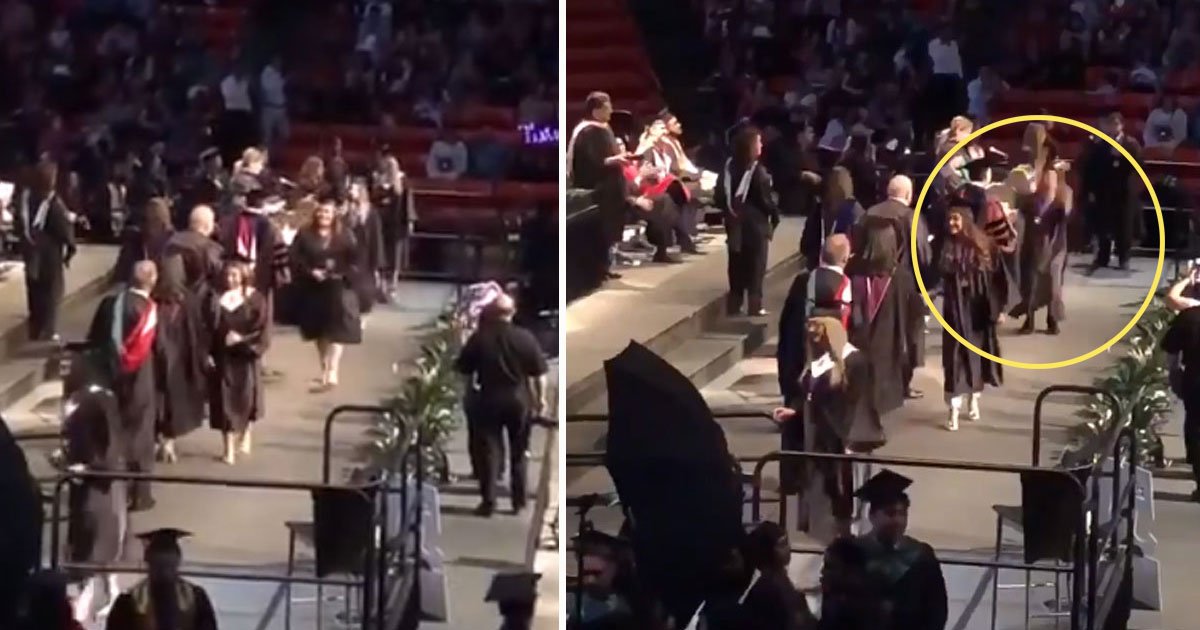 student bakcflip fail.jpg?resize=412,232 - Student Left Everyone In Stitches After Trying A Backflip At His Graduation Ceremony