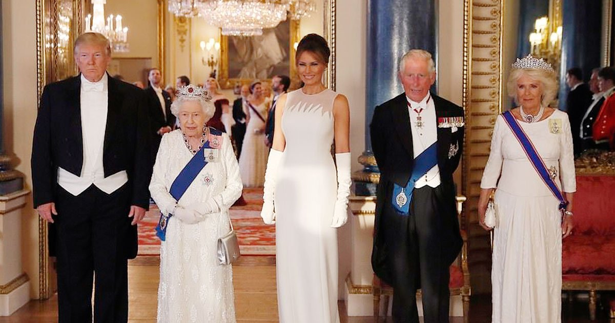 trump the queen.jpg?resize=412,232 - President Donald Trump Called The Queen A 'Great, Great Woman' In His Speech At State Banquet In Buckingham Palace Ballroom