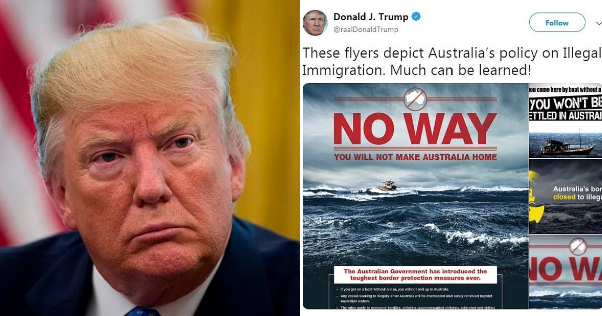 untitled design 44.png?resize=412,275 - Donald Trump Shared Australia's Government Poster And Praised  Their Immigration Policy