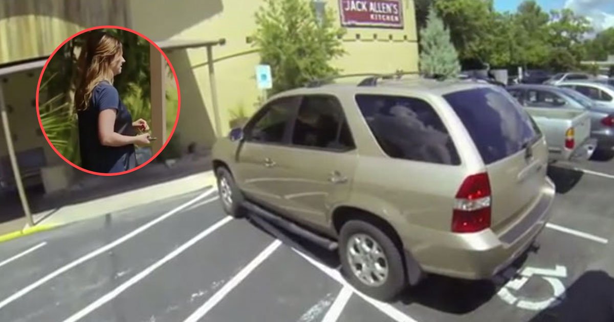 woman steals handicap parking spot.jpg?resize=412,232 - Découvrez la vidéo d'un homme donnant une leçon à une femme qui était garée sur une place de stationnement pour handicapés