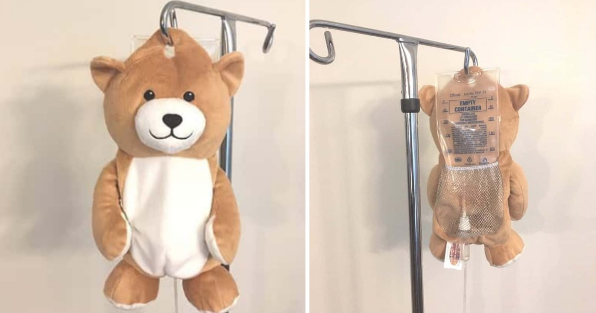 y2 14.png?resize=1200,630 - A Girl Suffering With a Rare Disease Has Invented a Teddy Bear Which Hides IV Bags So That No Kid Gets Scared