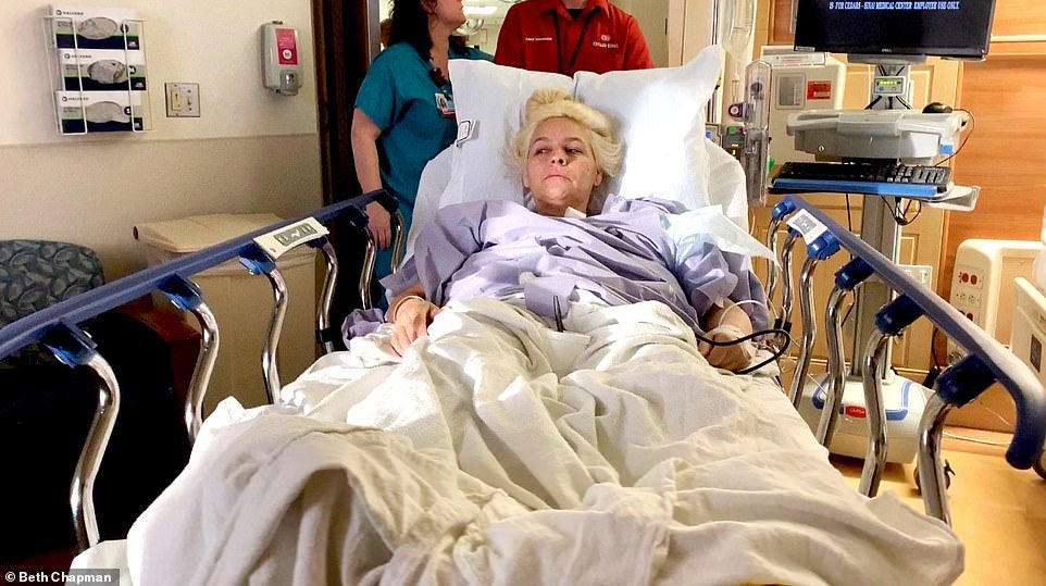 Recovering:Â Beth was diagnosed with stage II throat cancer back in 2017 after she went to the doctor with complaints of persistent coughing (Beth above )