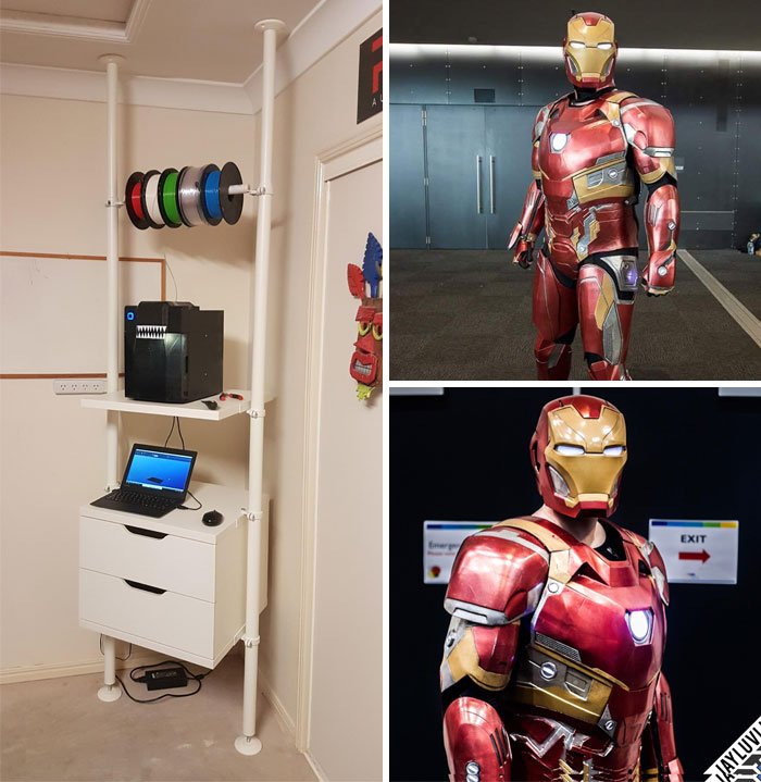 Proof That Perseverance Pays Off... My Full Iron Man Suit, Printed In Many, Many Pieces On My Tiny Up Mini Over 6 Months