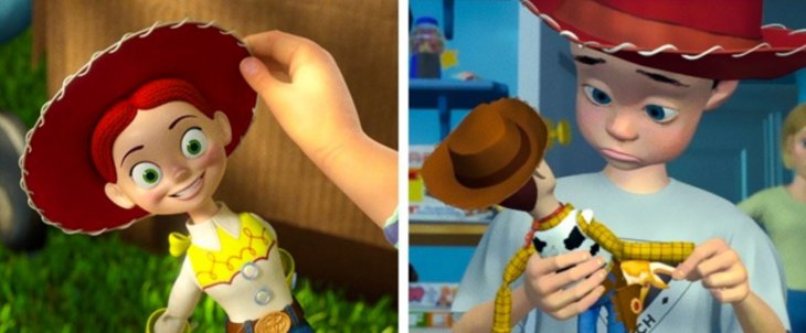 sombrero de Jessie y sombrero de Andy en las películas de Toy Story 