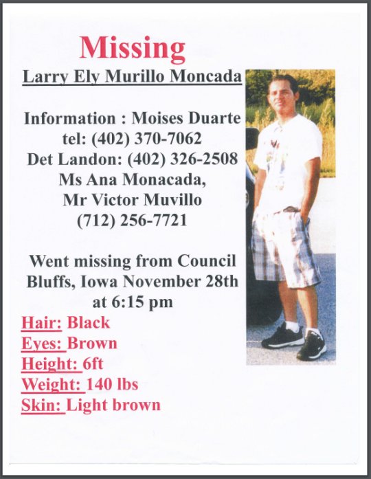 Missing poster for Lary Ely Murillo-Moncada
