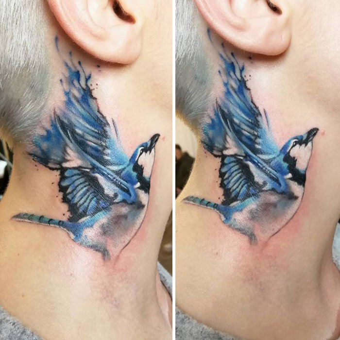 Little Blue Bird Tattoo