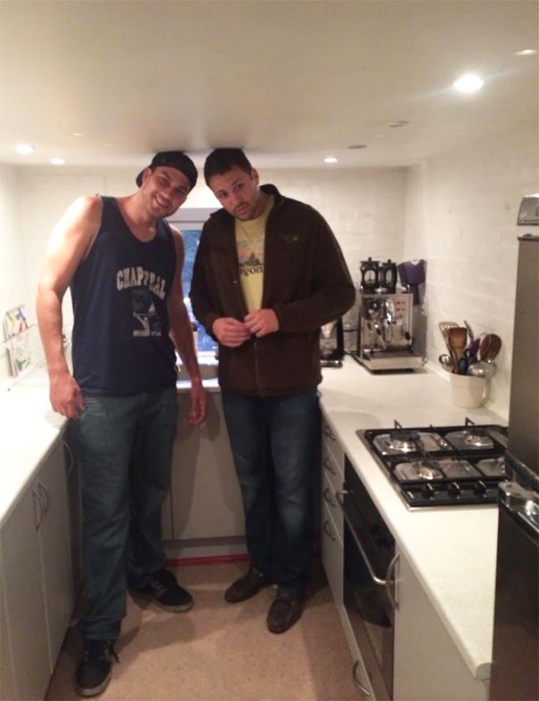 Since Everyone Thinks They Are So Tall. Here Is My Friend And I In A Kitchen In Copenhagen
