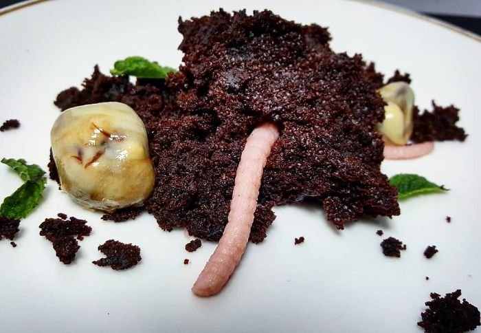 Moist Chocolate Cake, Strawberry Jelly, Chocolate Ganache, Mint
