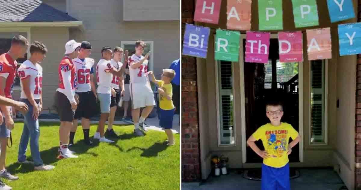 a 22.jpg?resize=412,275 - High School Football Team Surprised A Boy With Autism At His Birthday Party After Only One Friend Made An RSVP