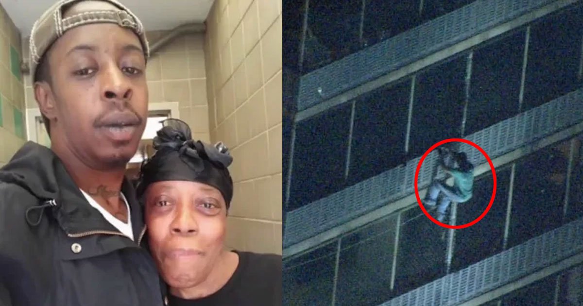 a man climbed 19 story building during fire to save his mother who was trapped on 15th floor.jpg?resize=412,232 - A Man Climbed The Building During A Fire To Save His Mother Who Was Trapped On The 15th Floor
