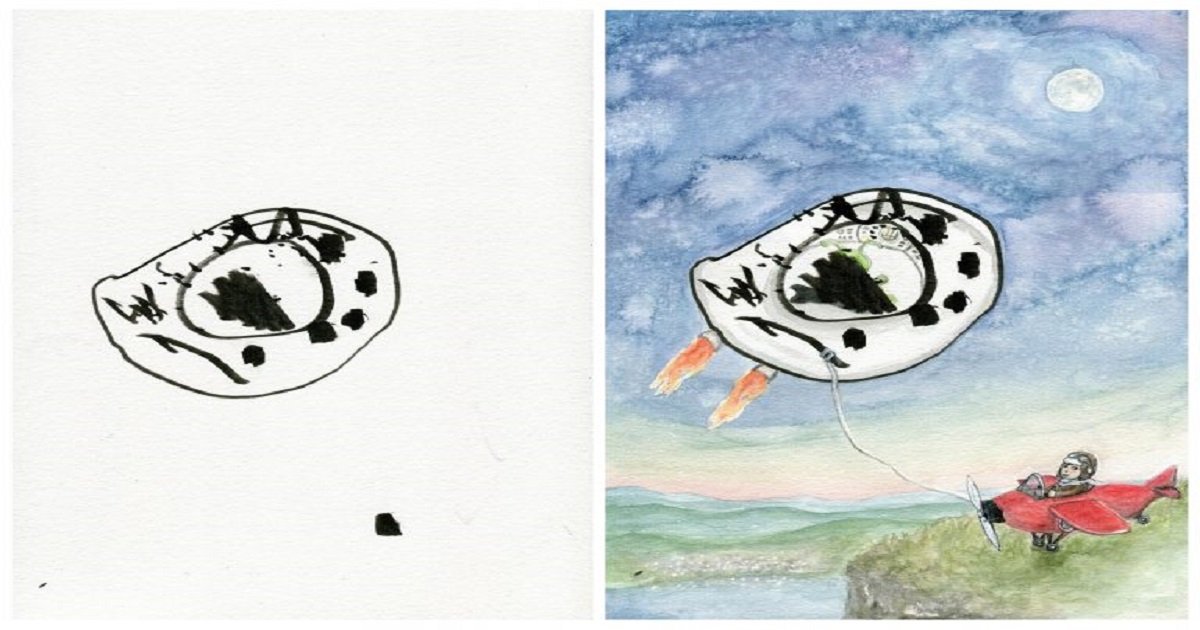 a3 4.jpg?resize=412,232 - Brilliant Mom Builds Upon Her Children's Drawings To Turn Them Into Artistic Masterpieces