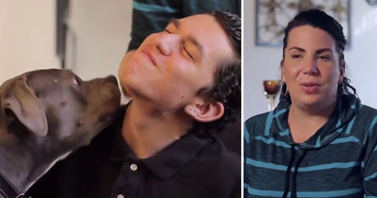 autistic boy kisses mother first time.jpg?resize=412,275 - Autistic Boy Kissed His Mother For The First Time After She Gifted Him A Pitbull