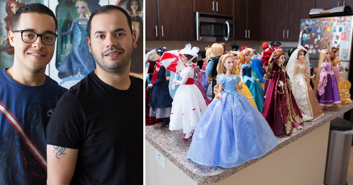 couple disney dolls.jpg?resize=1200,630 - Couple Spent $60,000 To Buy Hundreds Of Disney Dolls