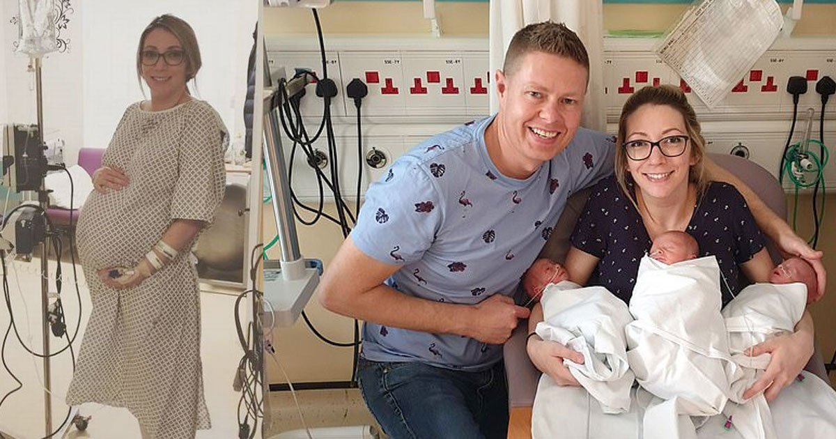couple was told to terminate one of the babies but miracle triplets survived deadly pregnancy complication.jpg?resize=1200,630 - A Couple Was Told To Terminate One Of The Babies But The ‘Miracle Triplets’ Survived