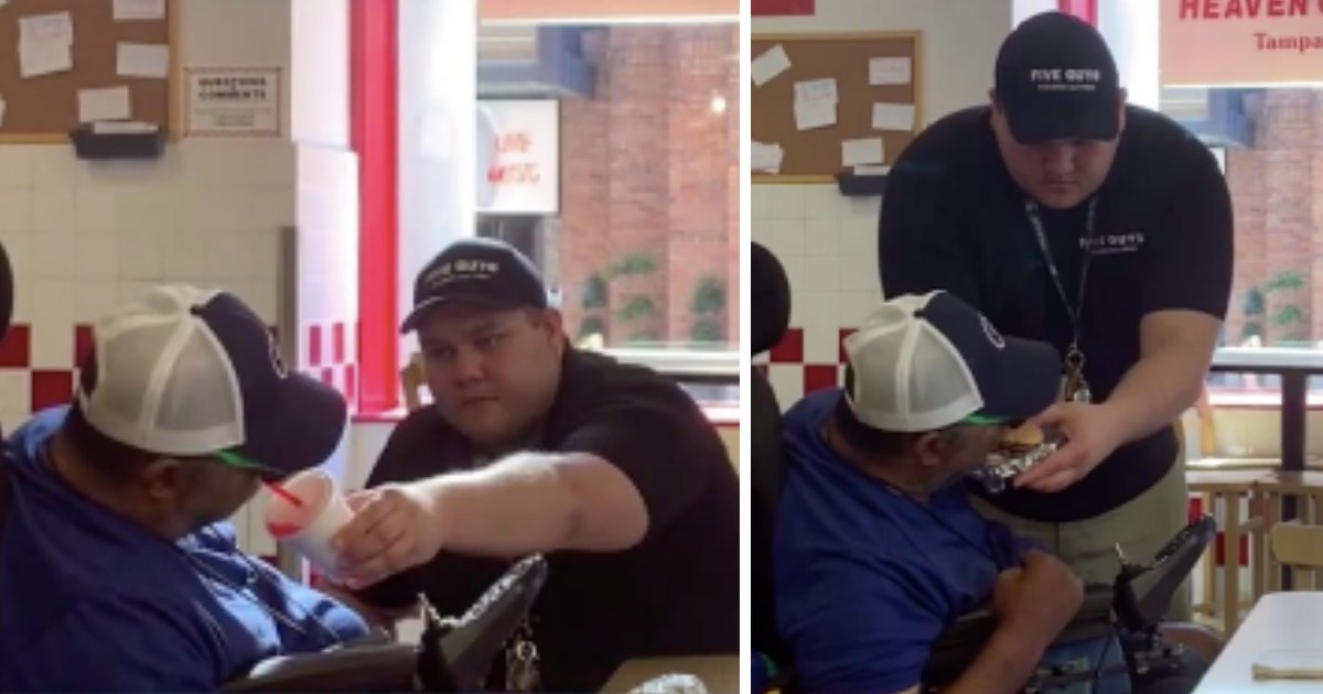 d1 5.png?resize=1200,630 - Five Guys Restaurant Manager Came Out to Help A Customer In A Wheelchair