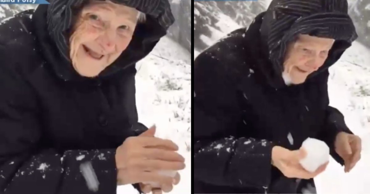 d2 5.png?resize=1200,630 - Voir cette femme de 101 ans jouer joyeusement dans la neige est vraiment réconfortant