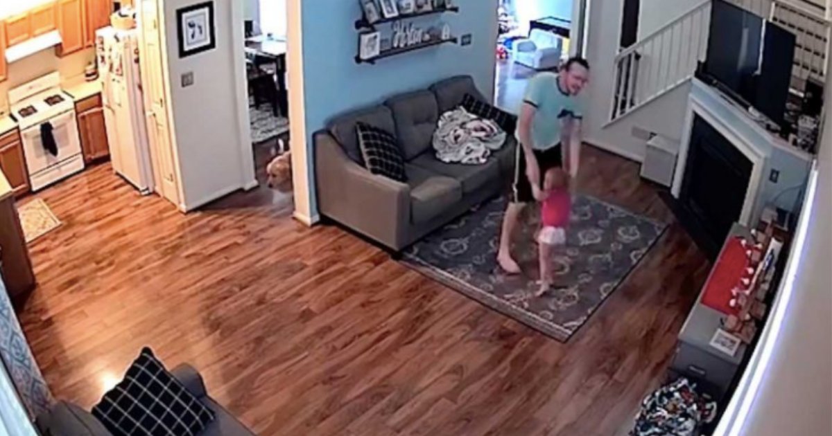 d3 5.png?resize=1200,630 - Une caméra de vidéosurveillance filme un père qui danse avec son bébé