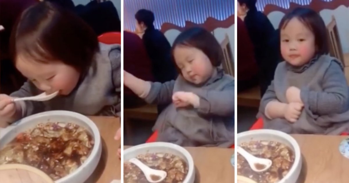 d5 19.png?resize=412,275 - Adorable Kid Dances When Enjoying Her Favorite Soup