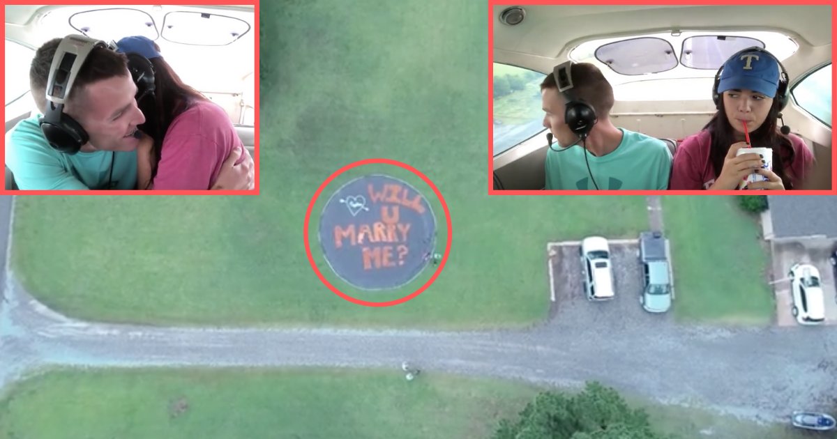 d6 15.png?resize=412,232 - Vidéo romantique : Un homme fait sa demande à sa petite amie lors de leur premier vol en avion