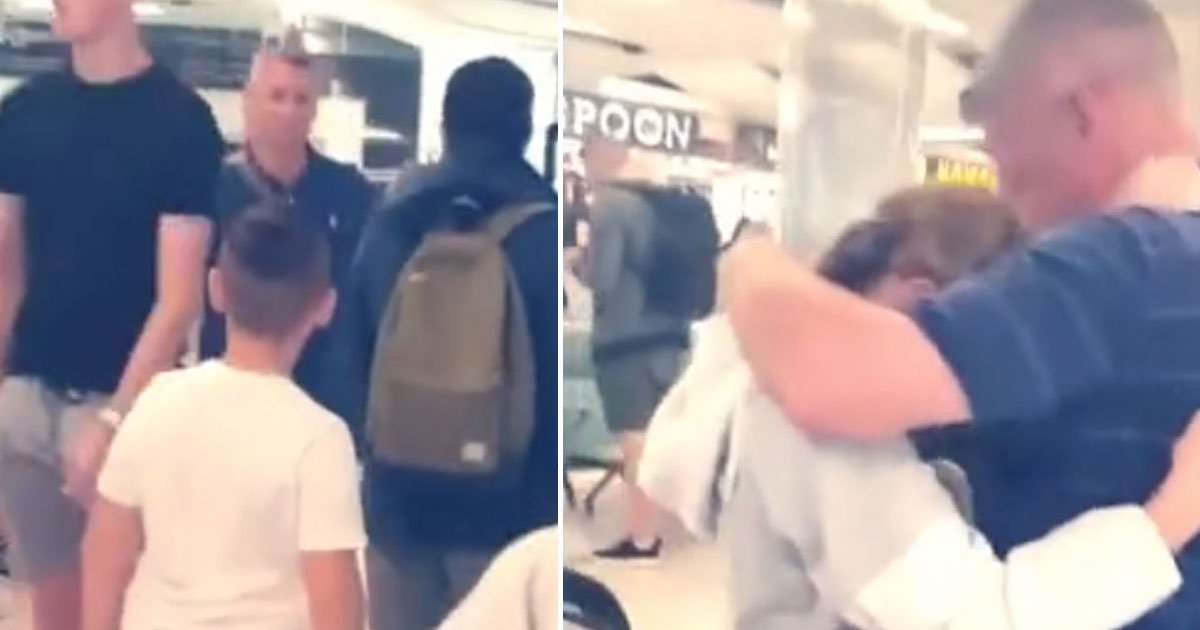dad surprises kids.jpg?resize=412,275 - Divorced Mother And Her Kids Were Going On A Vacation When Their Father Joined In