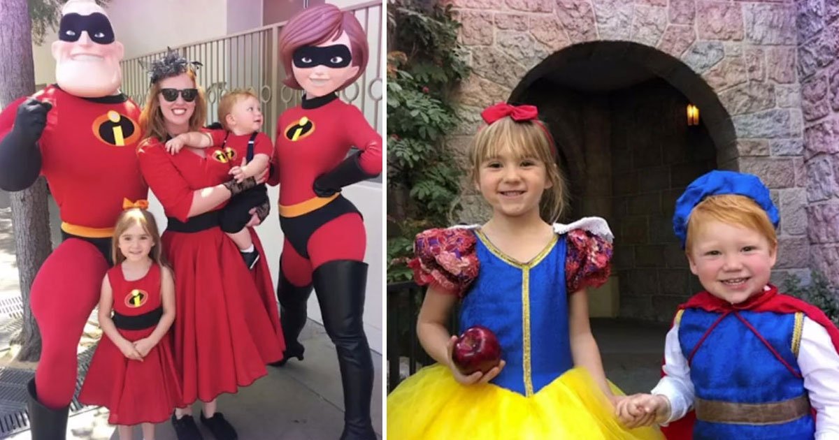 disney obsessed family.jpg?resize=412,232 - Family-Of-Four Visits Disneyland Every Week Dressed Up As Disney Characters