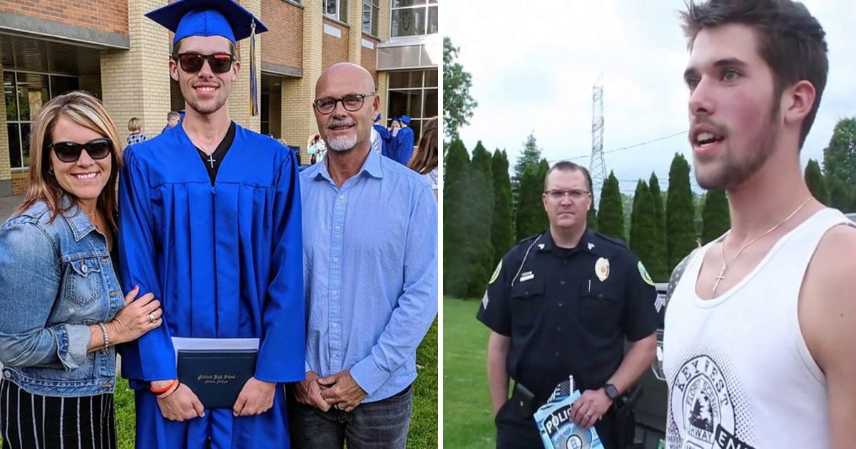 dsfsfs.jpg?resize=1200,630 - Heartwarming Moments When 18 Police Officers Paid Tribute At A Teenagers Graduation Party After His Dad's Death