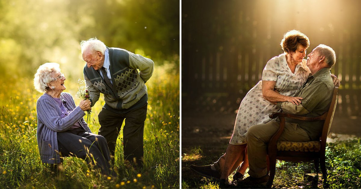 eldery12 1.png?resize=1200,630 - Elderly Couples Pose For Engagement-Style Photos, Results Show How True Love Looks
