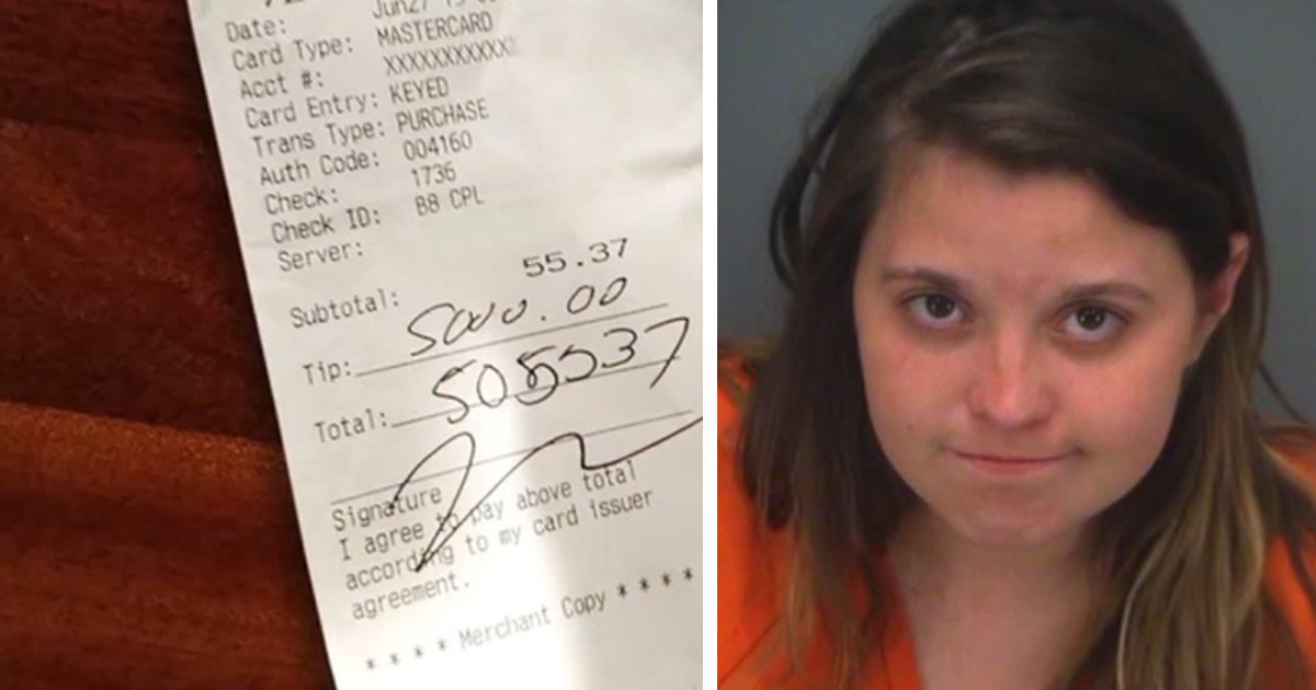 featured image 20.png?resize=1200,630 - A Woman Was Arrested For Leaving A $5,000 Tip On Her Boyfriend's Credit Card After Having An Argument