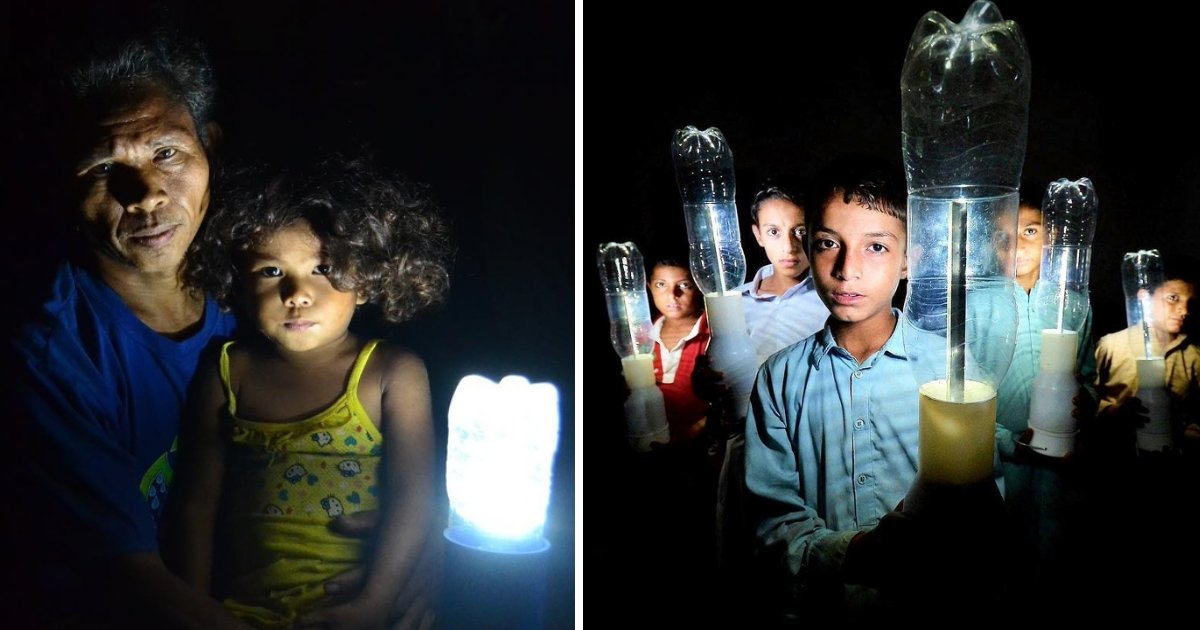 featured image 88.png?resize=1200,630 - Une équipe de volontaires a offert de la lumière à 350 000 familles dans le besoin en utilisant des bouteilles en plastique usagées