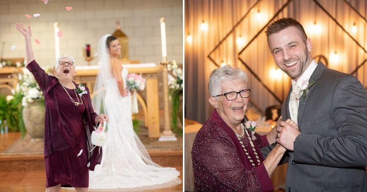 grandma5.png?resize=412,275 - 83-Year-Old Grandma Serves As Flower Girl At Her Granddaughter's Wedding
