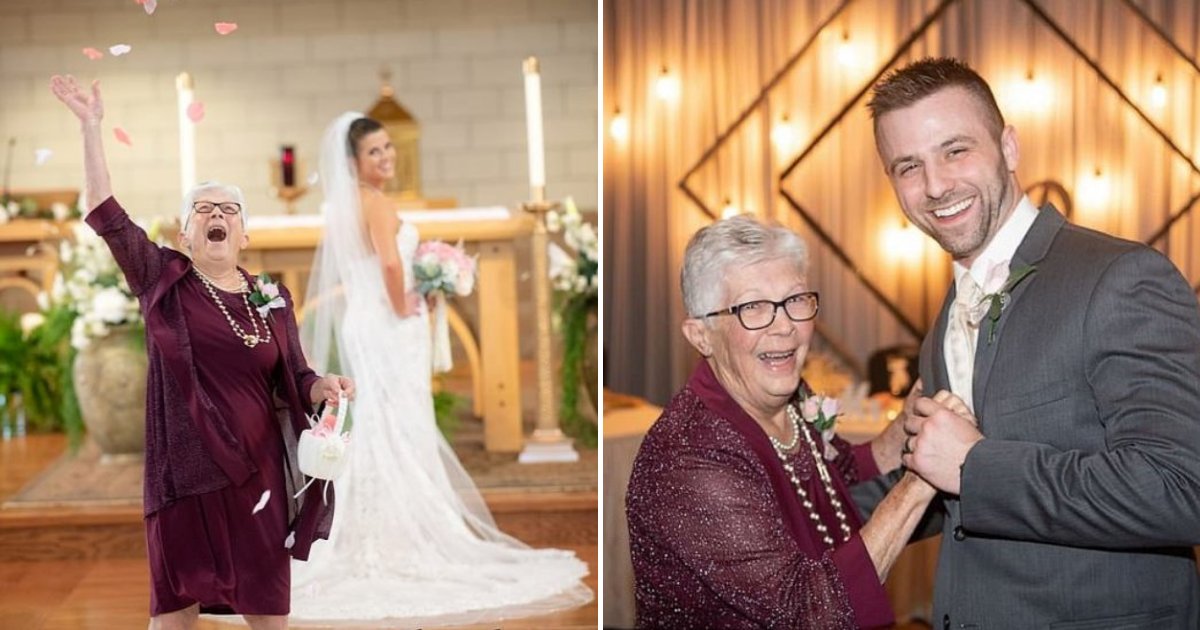 grandma5.png?resize=412,232 - 83-Year-Old Grandma Serves As Flower Girl At Her Granddaughter's Wedding