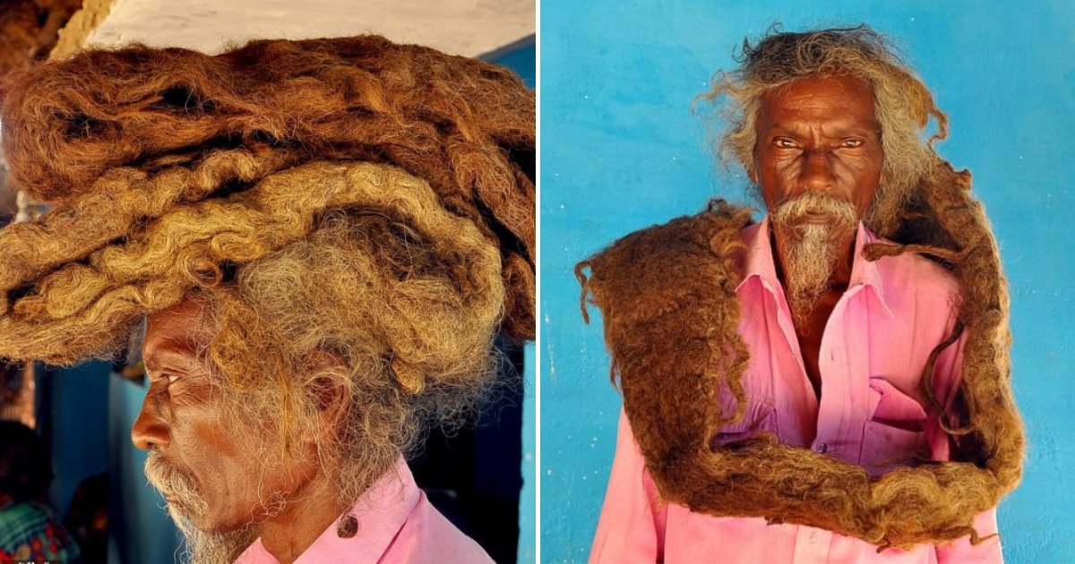 hair5.png?resize=1200,630 - Man Hasn't Washed Or Cut His 6-Foot Dreadlocks In 40 YEARS, Calling His Hair A Real 'Blessing'