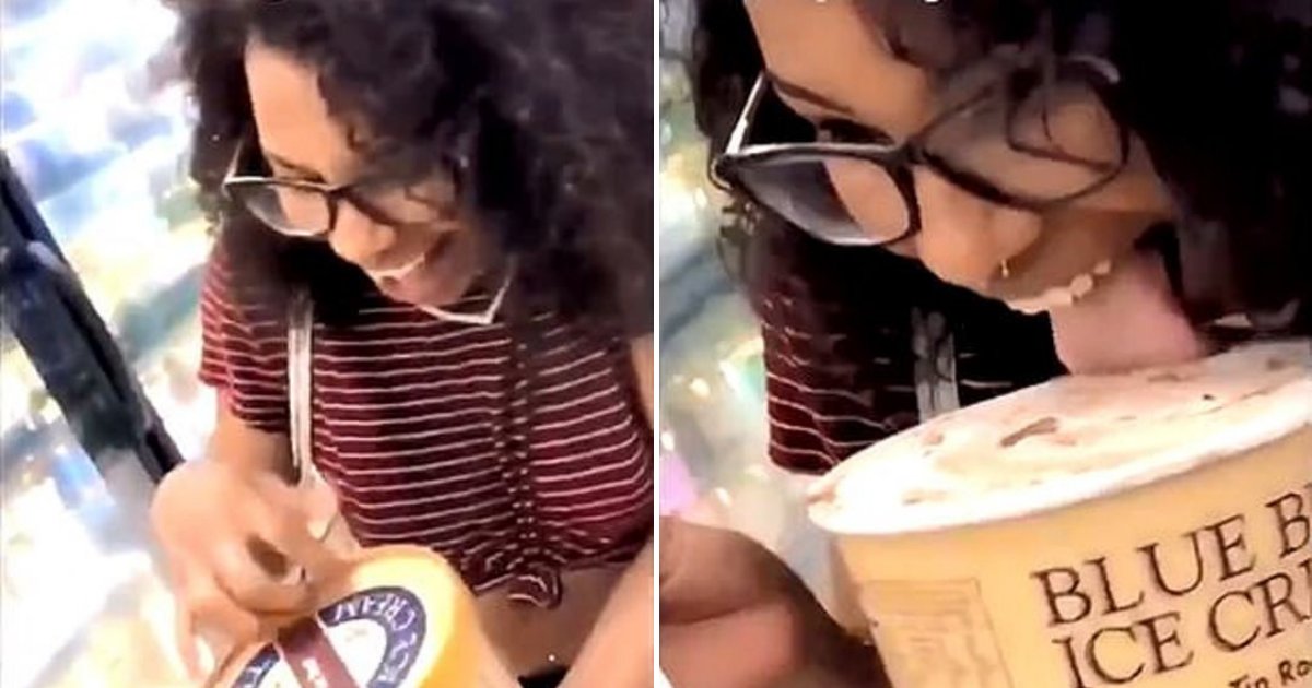 icecream5.png?resize=1200,630 - Woman Who Was Filmed Licking Ice Cream And Putting It Back In Freezer Could Potentially Face Up To 20 Years In Prison
