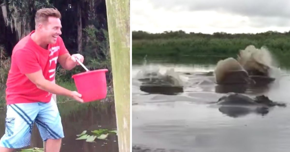 man throw water river.jpg?resize=412,275 - Internet Users Slammed The Man Who Threw A Bucket Of Water Into The River And Accused Him Of Torturing The Endangered Species