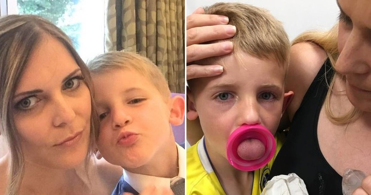 riley6.png?resize=1200,630 - Un garçon de 6 ans a failli perdre sa langue après l'avoir coincé dans une bouteille d'eau en plastique