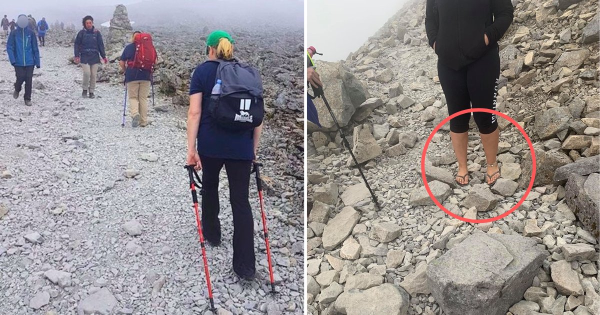 s5 5.png?resize=1200,630 - Une femme a tenté de gravir la plus haute montagne du Royaume-Uni en tongs...