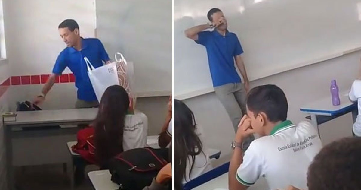 students surprise teacher.jpg?resize=412,275 - Students Surprised Their Teacher After Finding Out He Hadn’t Received His Salary For Two Months