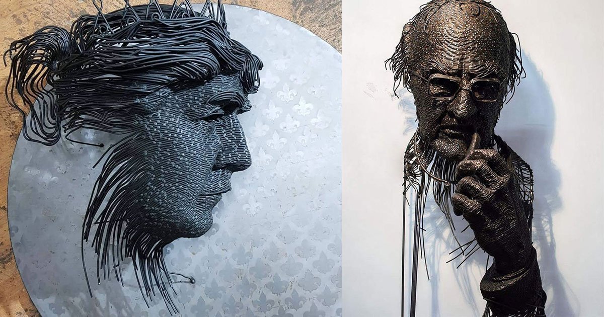 this sculptor uses metal wires to draw portraits of historical figures.jpg?resize=412,232 - A Sculptor Uses Metal Wires To Draw Portraits Of Historical Figures