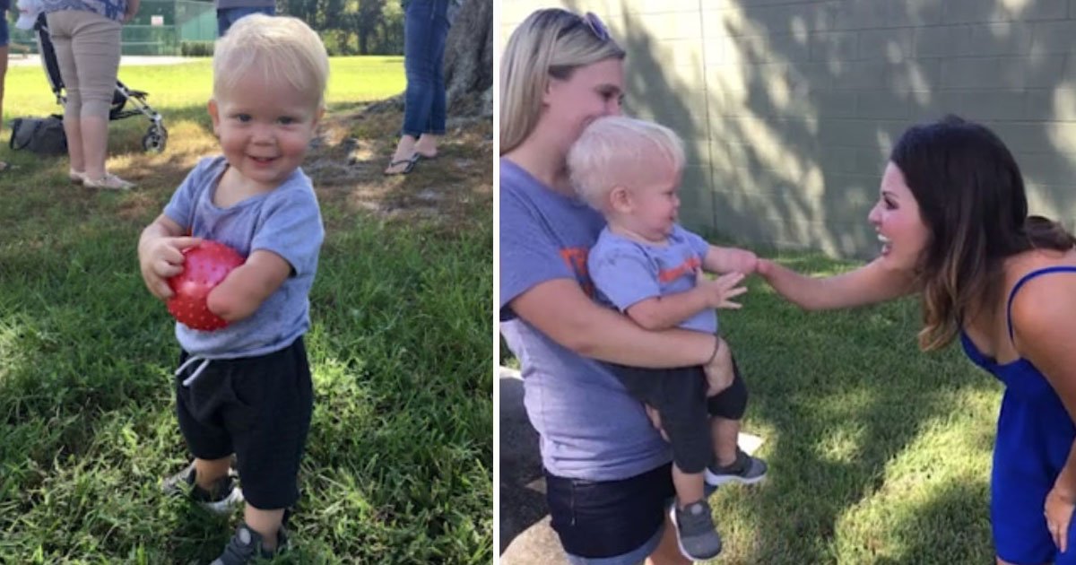toddler woman without limb.jpg?resize=412,232 - A Toddler With A Limb Abnormality Hugged A Woman After Realizing She Was Exactly Like Him