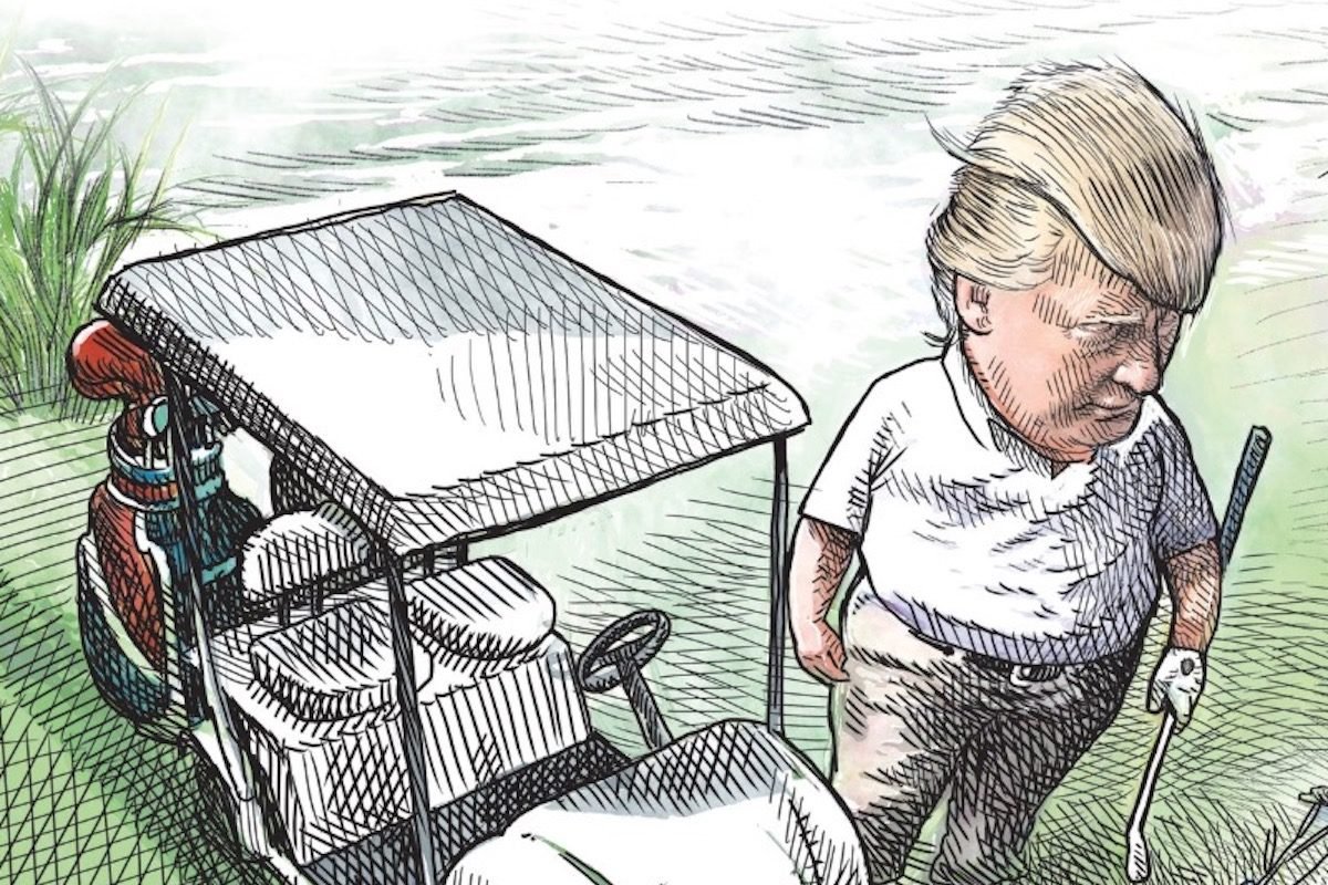 trump.jpg?resize=412,275 - Un dessinateur licencié après avoir dessiné Trump et des migrants morts